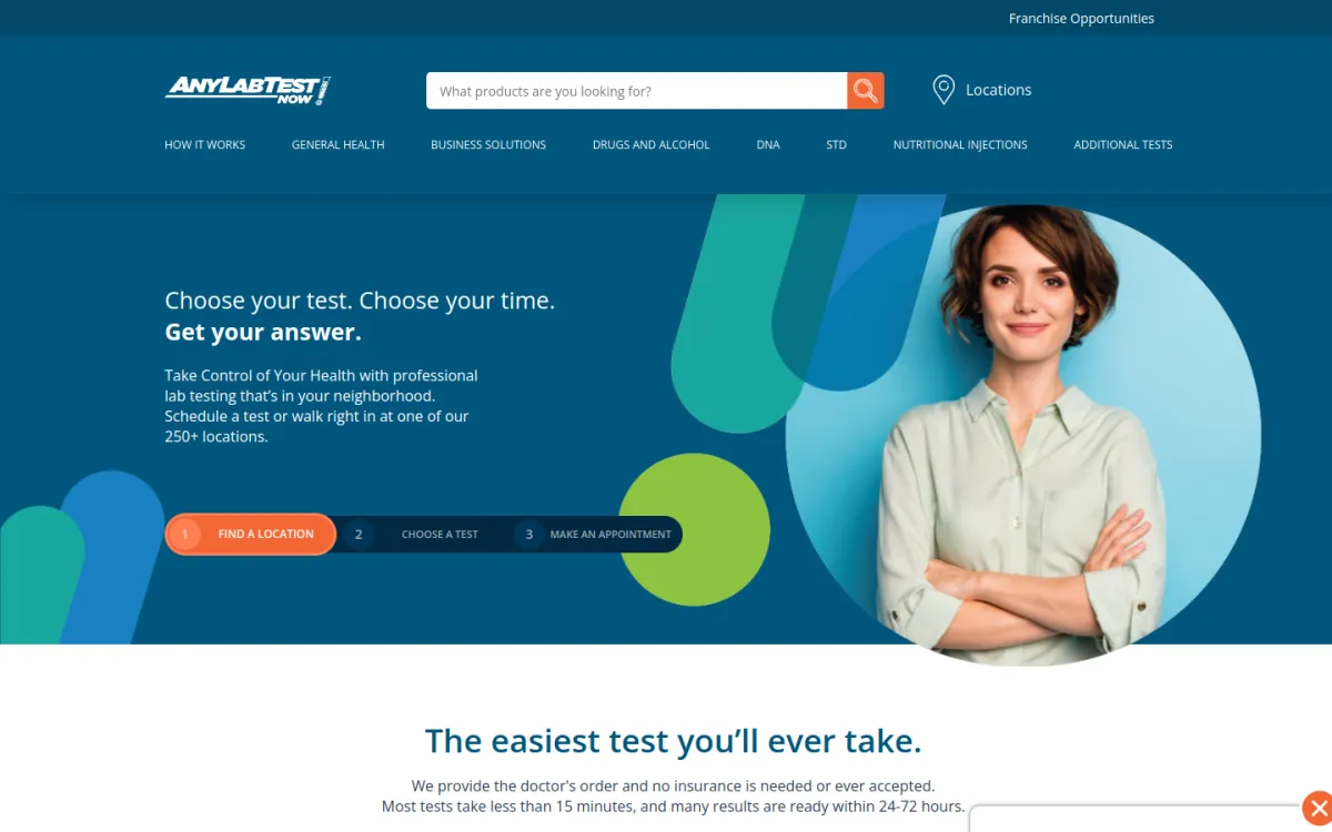 Any Lab Test Now website